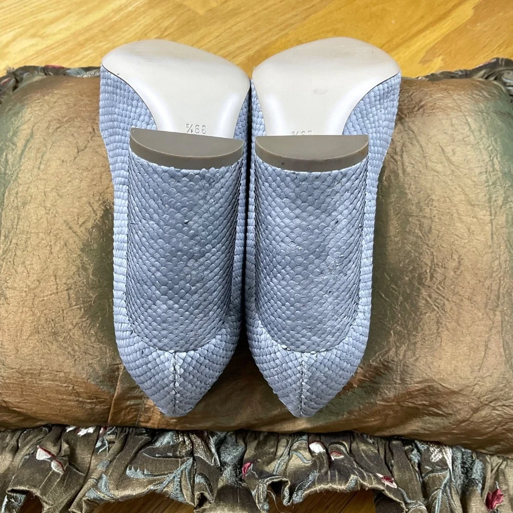 M. Gemi Heels Gray Faux Snakeskin Lustro (39.5, 8.5)